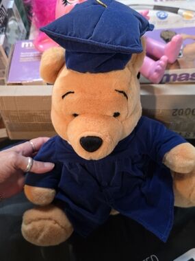 Plush Graduation Bear Stuffed Animal - Navy Blue